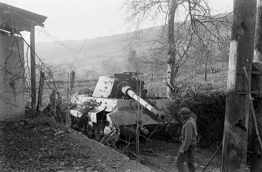 Abandoned Tiger II on Rue de l'&Eacute;glise, La Gleize, December 1944